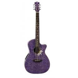 Guitarra Electroacustica Luna Flora Passionflower Purpura (FLO PF QM) - Envío Gratuito