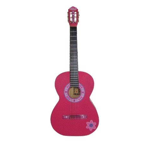 Guitarra Acustica La Española Rosa Con Flores - Envío Gratuito