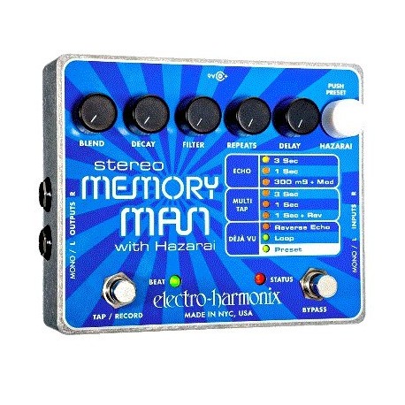 Pedal Efecto Electro Harmonix (STEREO MEMORY MAN WITH HAZARAI) - Envío Gratuito