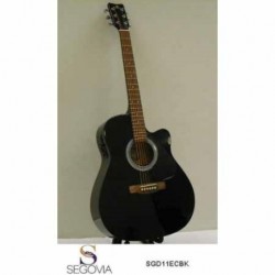 Guitarra Electroacustica SEGOVIA GUITARRA TEXANA E/ACUSTICA NEGRA C/ RESAQUE 6 CDAS  SGD11ECBK - Envío Gratuito